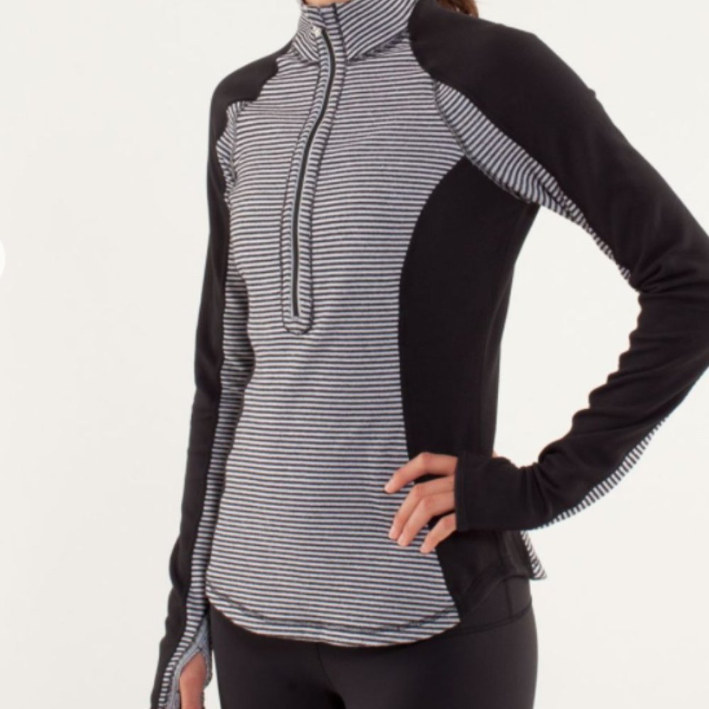 Lululemon Run Pullover, Black & White, Small